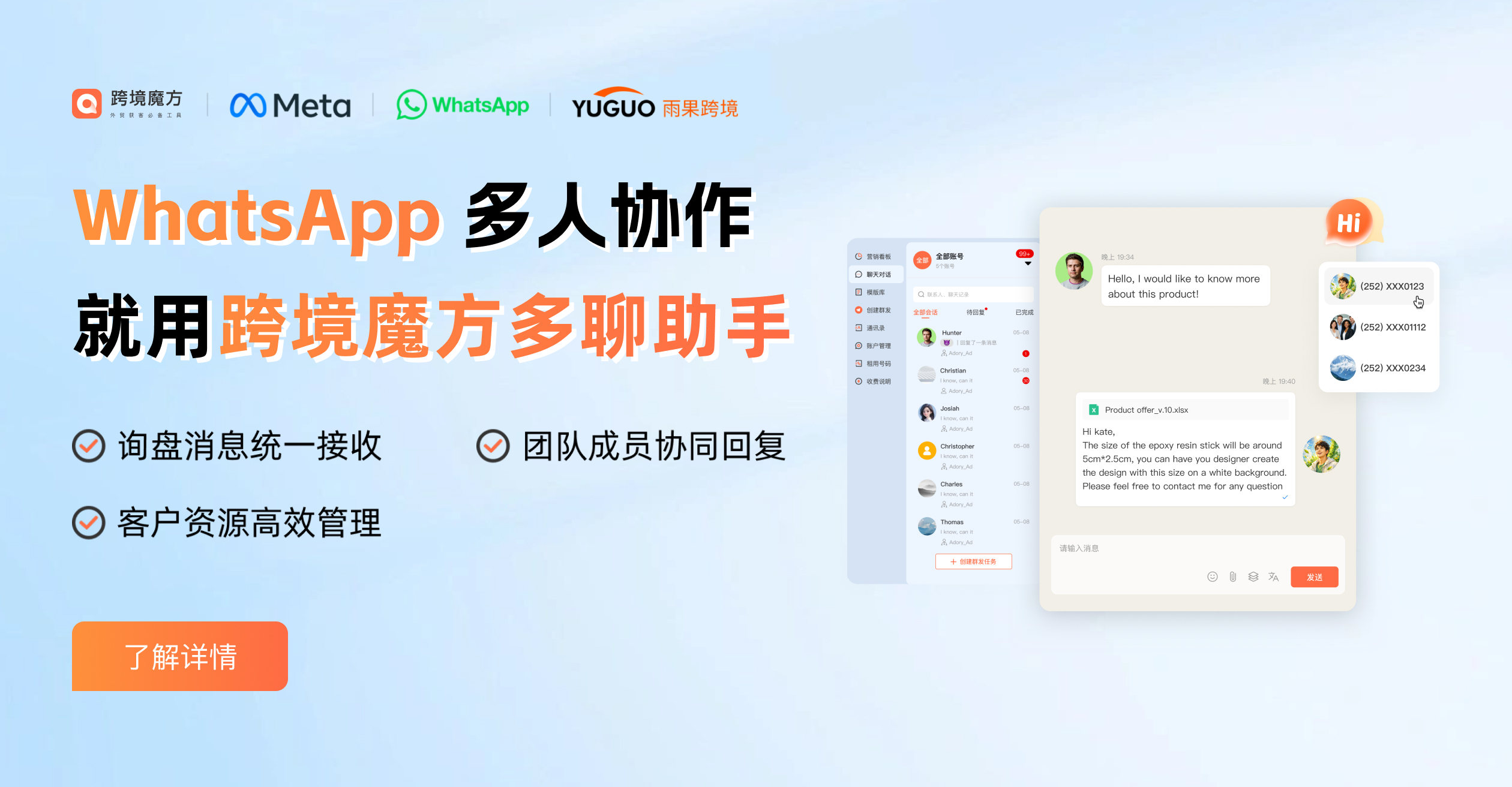 跨境魔方WhatsApp多人协作